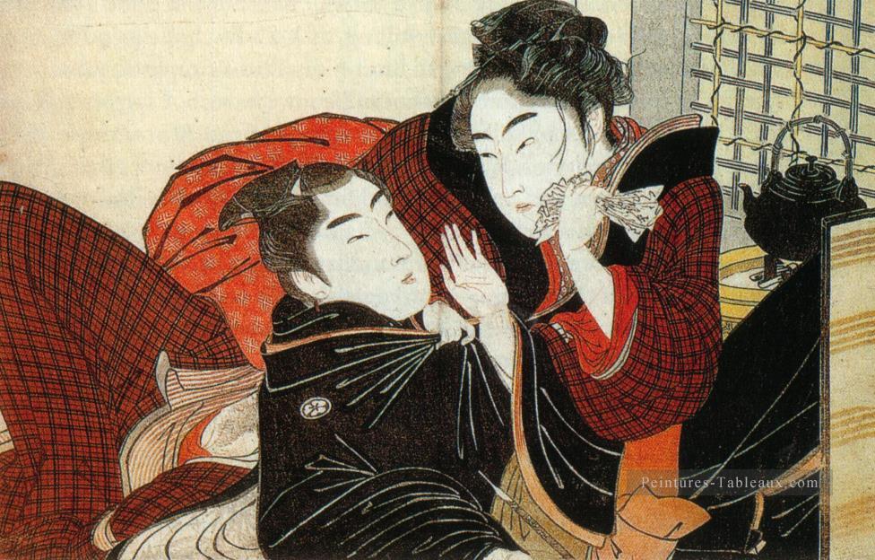 une scène du poème de l’oreiller 1788 Kitagawa Utamaro ukiyo e Bijin GA Peintures à l'huile